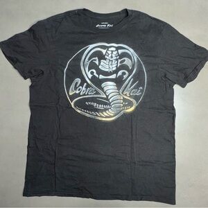Cobra Kai The Karate Kid Chrome Logo Black T-Shirt - L